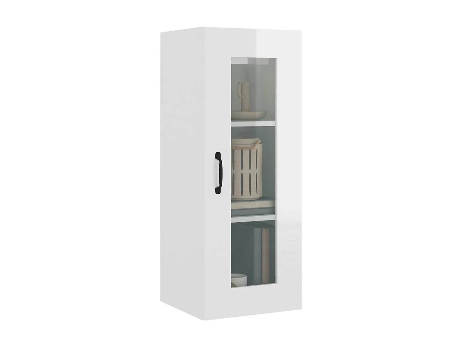 Armoire murale suspendue Blanc brillant 34,5x34x90 cm