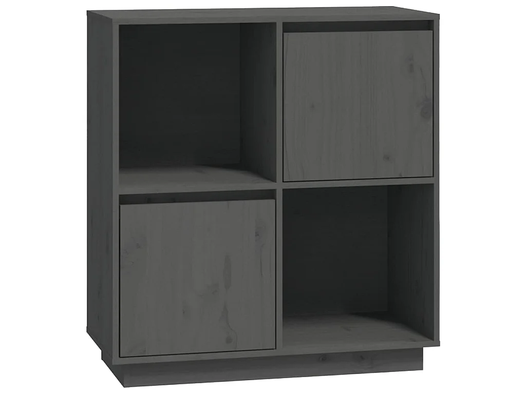 Buffet Gris 74x35x80 cm Bois massif de pin