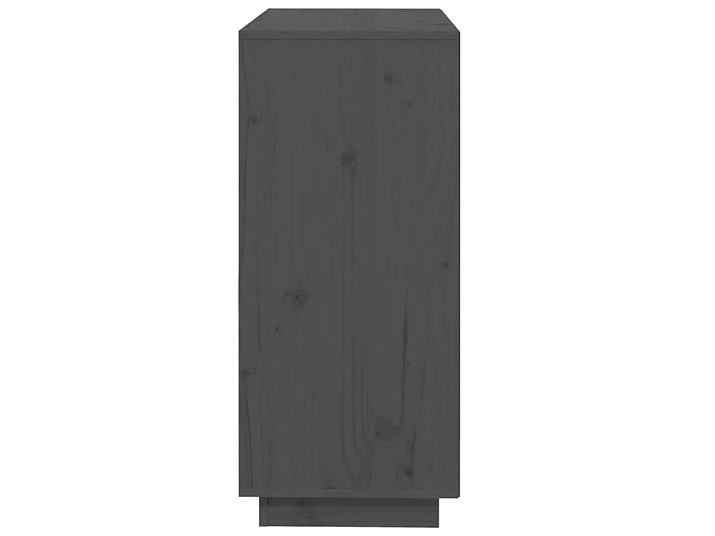 Buffet Gris 74x35x80 cm Bois massif de pin