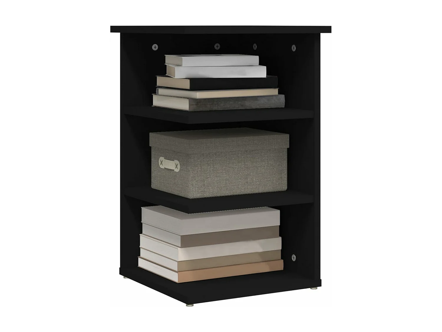 Beistellregal Schwarz 35x35x55 cm Holzwerkstoff