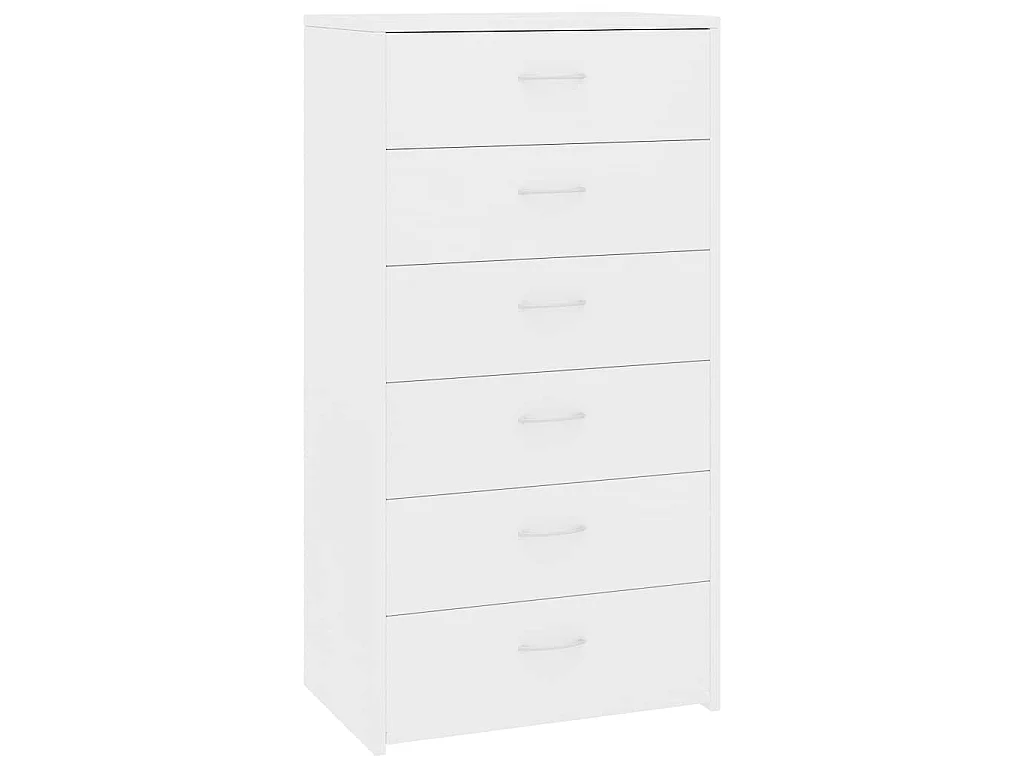 Dressoir met 6 lades 50x34x96 cm bewerkt hout wit
