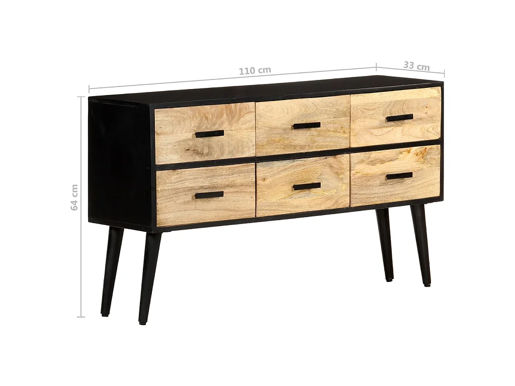Sideboard 110x33x64 cm Massivholz Mango