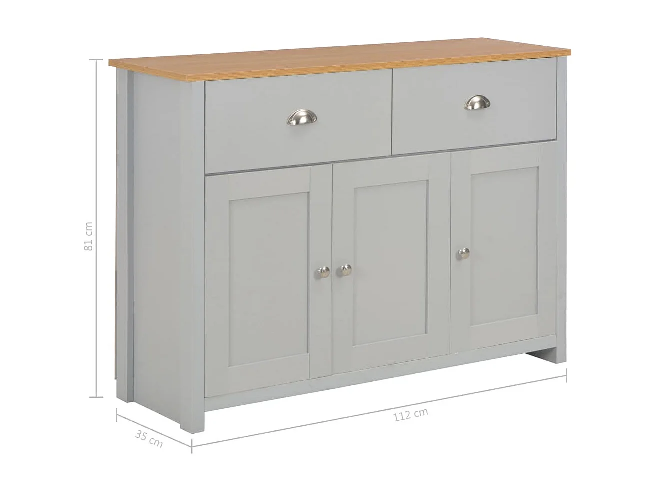 Sideboard Grau 112x35x81 cm