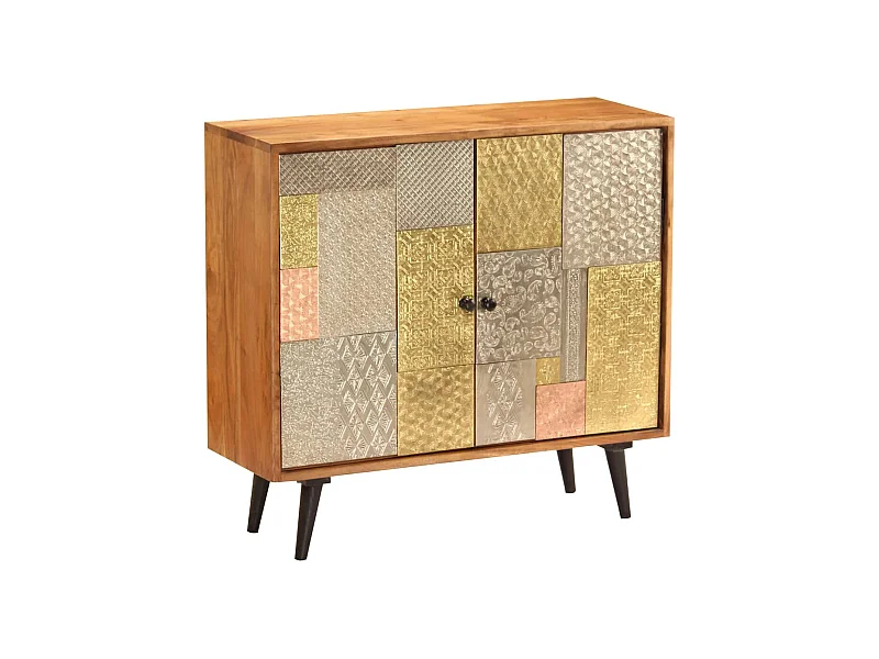 Aparador de madera maciza de acacia 80x30x75 cm