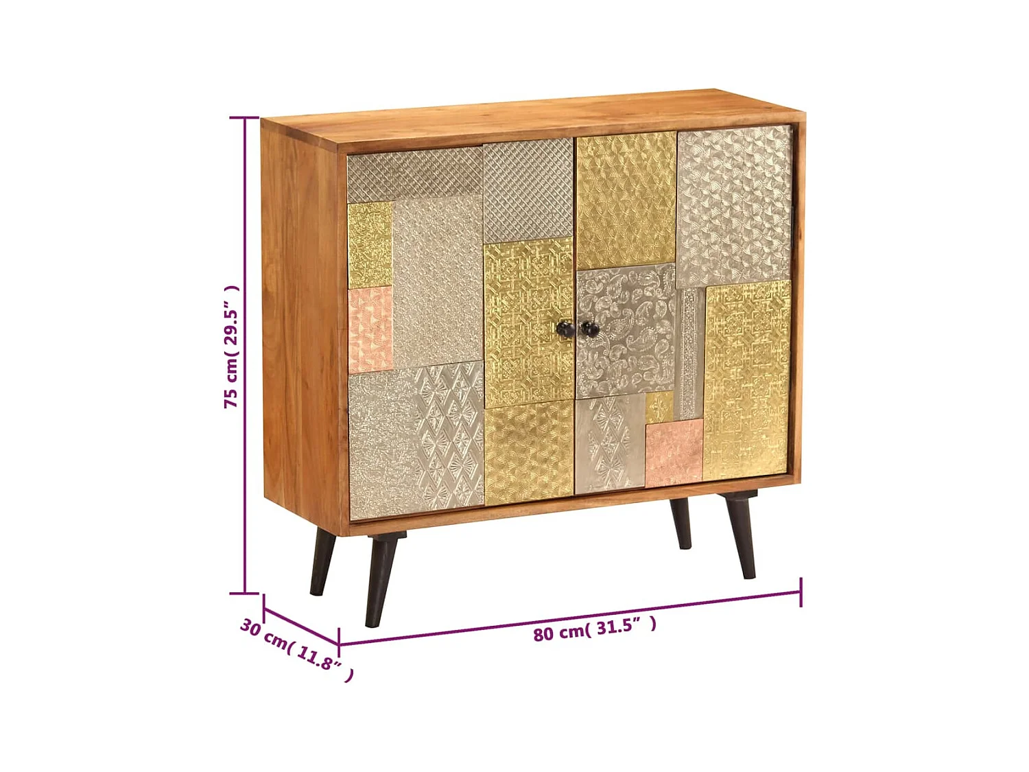 Buffet 80x30x75 cm Bois d'acacia massif