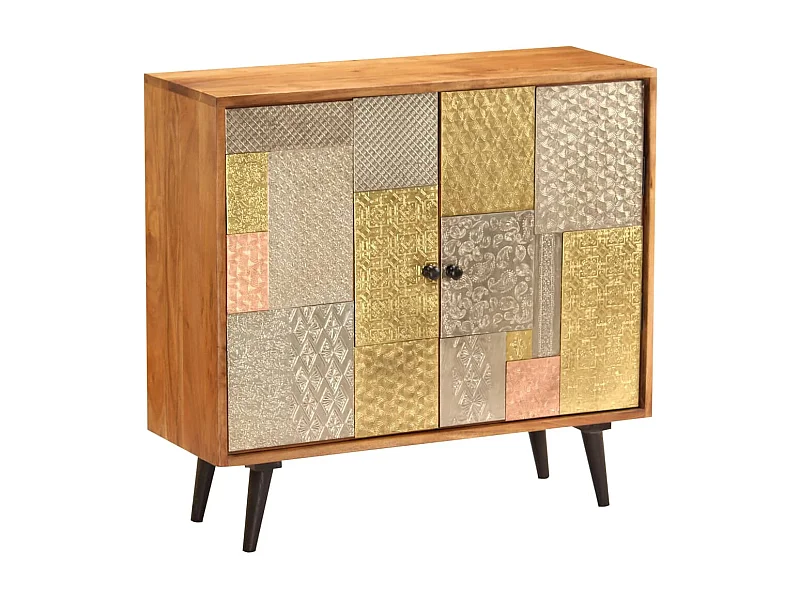 Aparador de madera maciza de acacia 80x30x75 cm