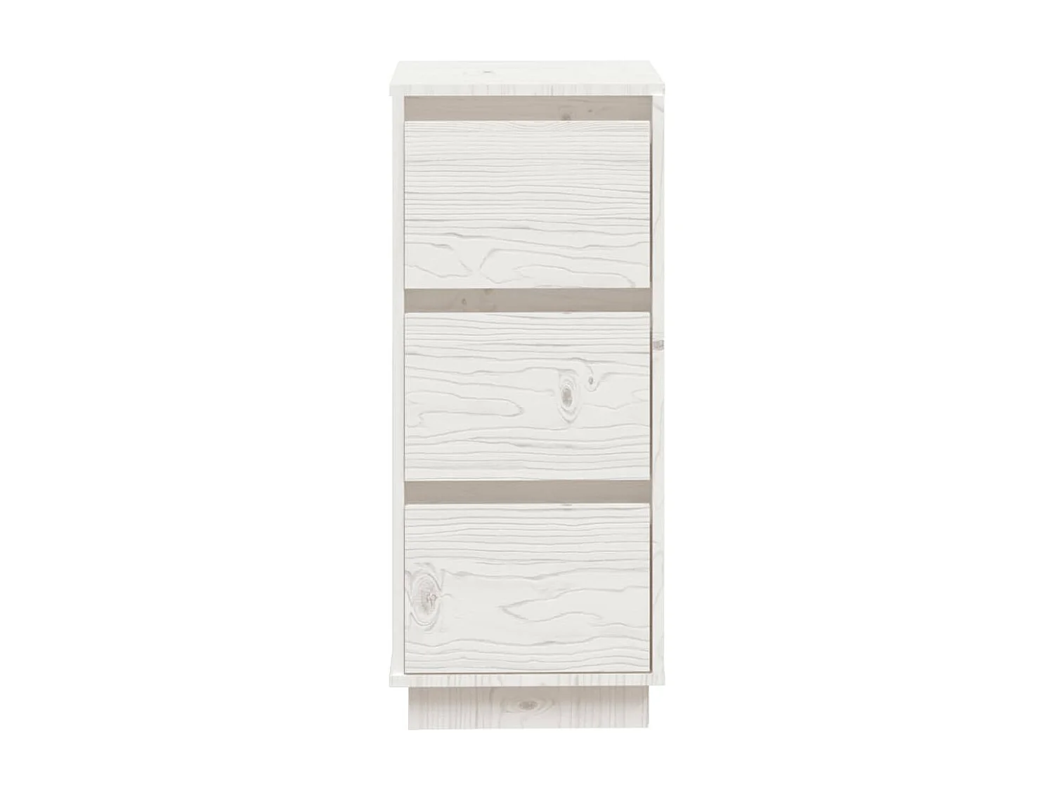 Credenze Bianche 2 pz 32x34x75 cm in Legno Massello di Pino