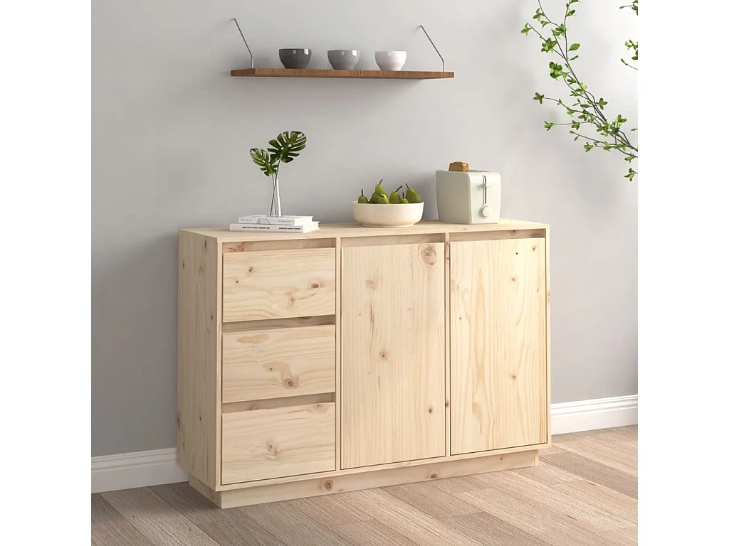 Dressoir 111x34x75 cm massief grenenhout