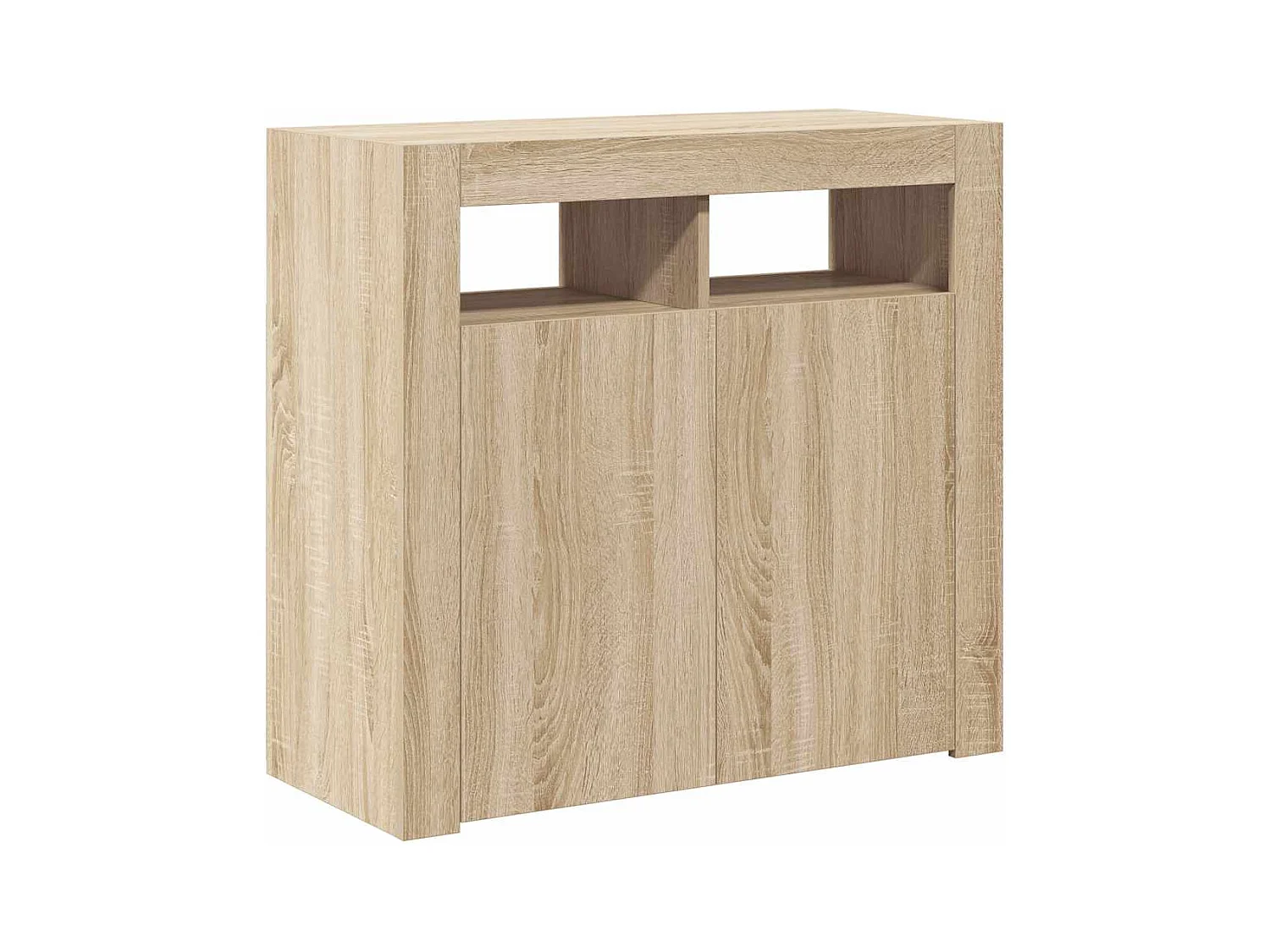 Dressoir met LED-verlichting 80x35x75 cm sonoma eikenkleurig