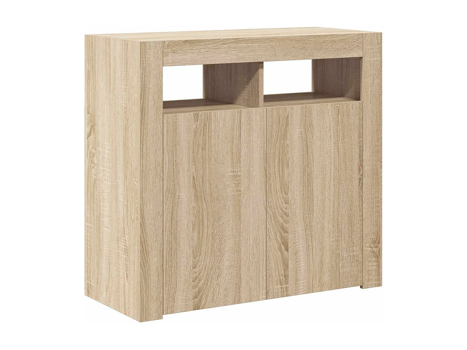 Buffet avec lumières LED chêne sonoma 80x35x75 cm
