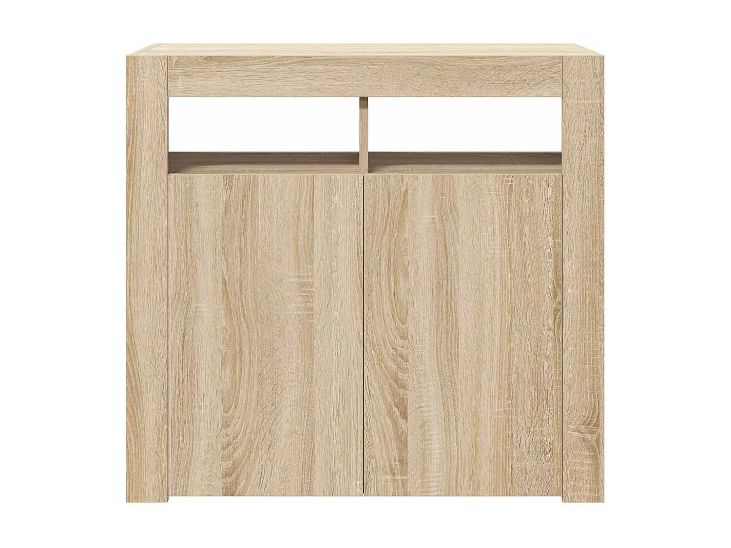 Buffet avec lumières LED chêne sonoma 80x35x75 cm