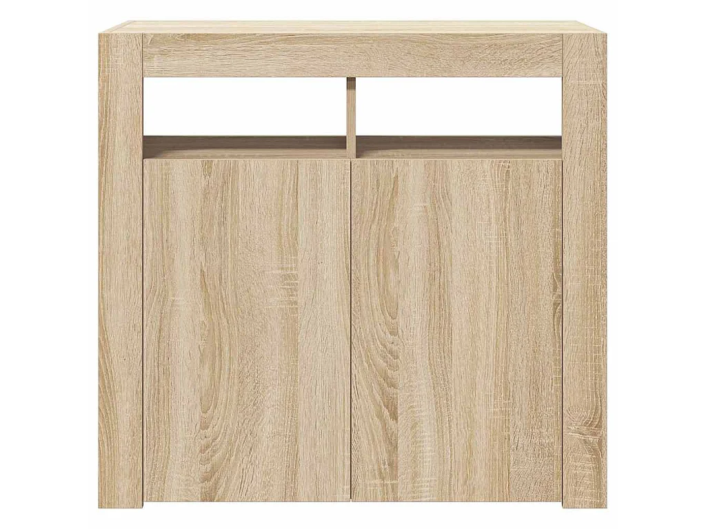 Aparador com luzes LED 80x35x75 cm carvalho sonoma