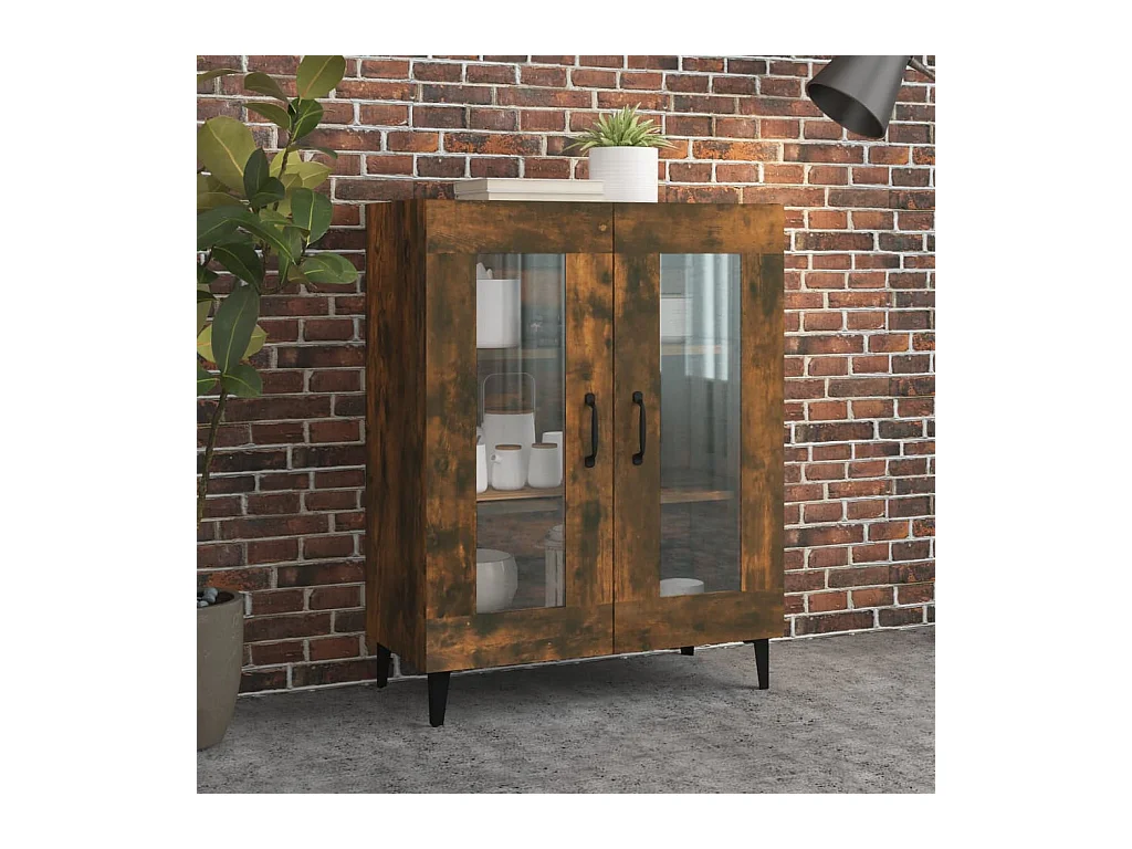 Dressoir 69,5x34x90 cm bewerkt hout gerookt eikenkleurig