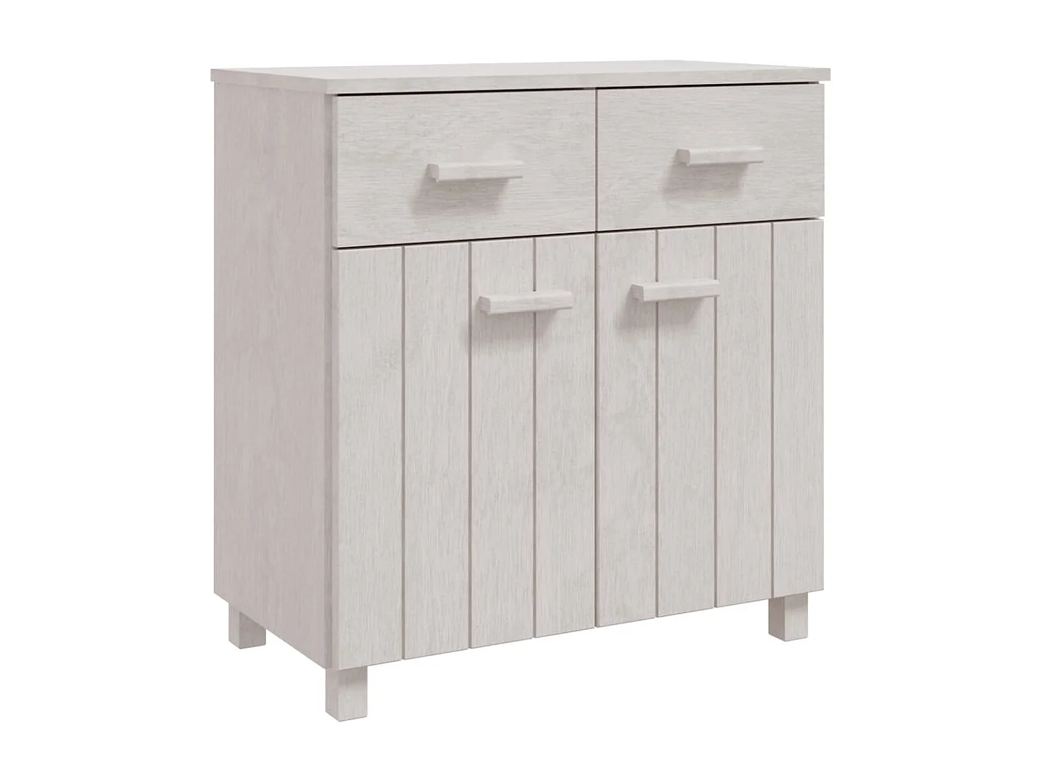 Sideboard HAMAR Weiß 79x40x80 cm Massivholz Kiefer