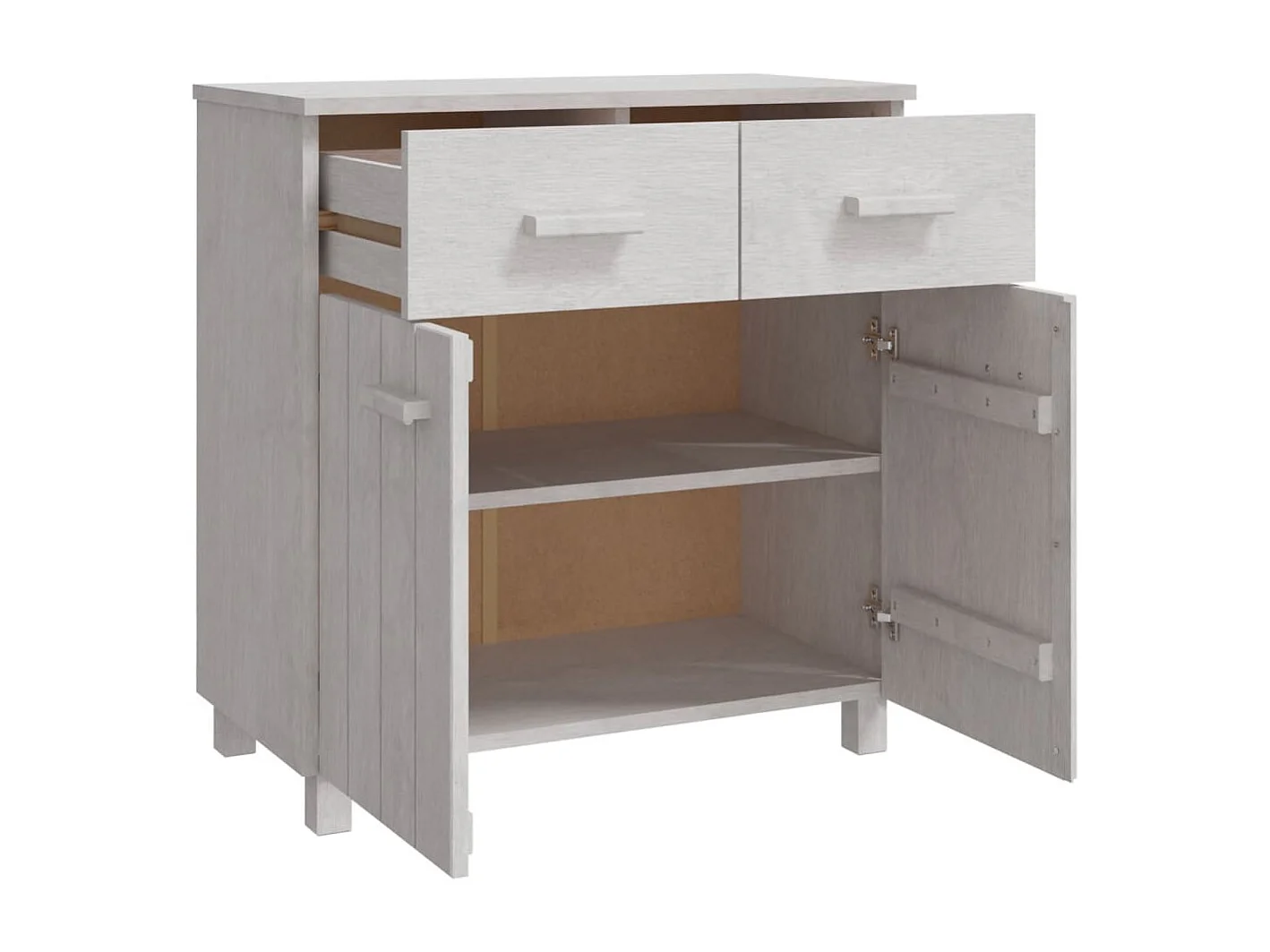 Sideboard HAMAR Weiß 79x40x80 cm Massivholz Kiefer