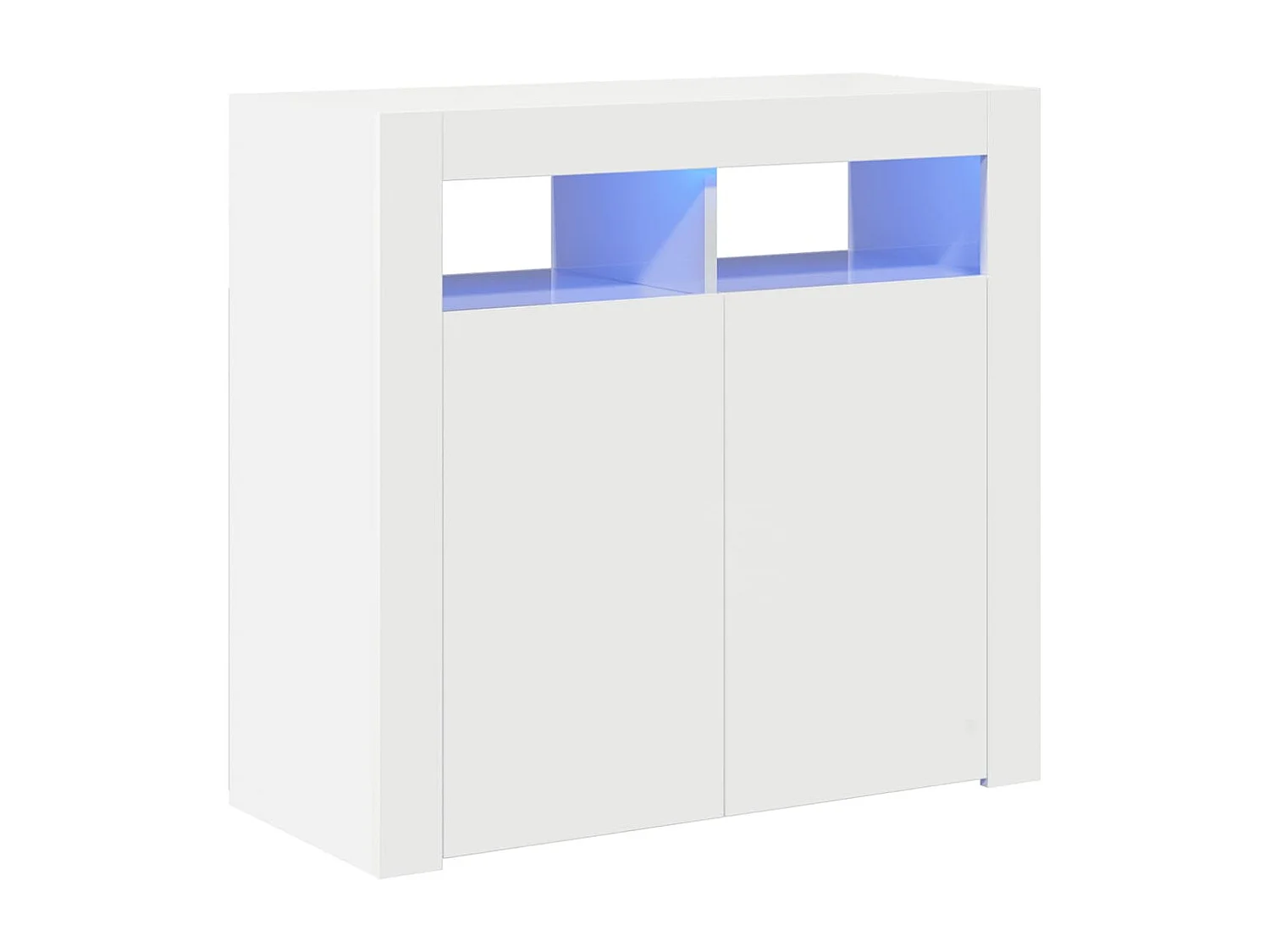 Dressoir met LED-verlichting 80x35x75 cm hoogglans wit