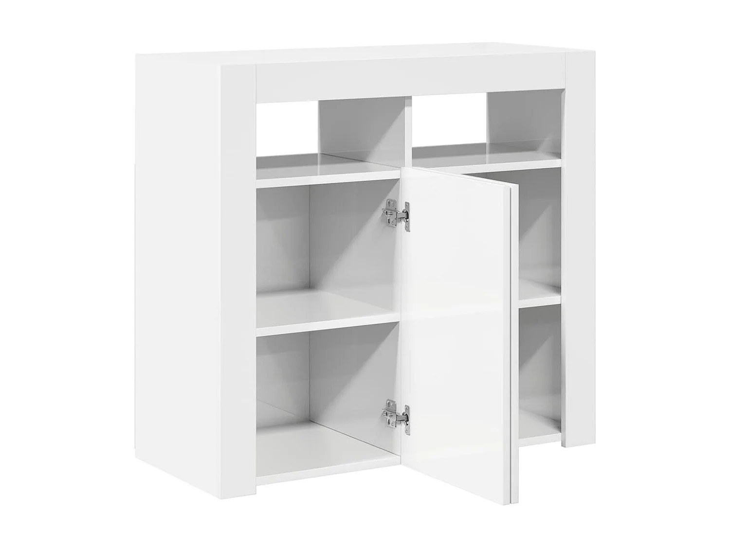 Dressoir met LED-verlichting 80x35x75 cm hoogglans wit