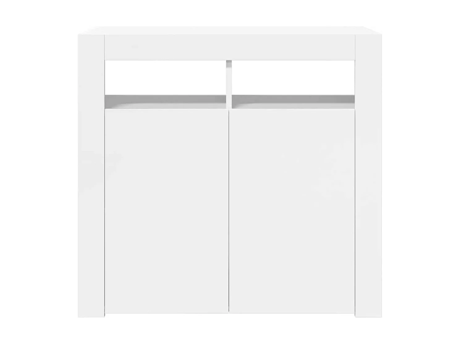 Dressoir met LED-verlichting 80x35x75 cm hoogglans wit