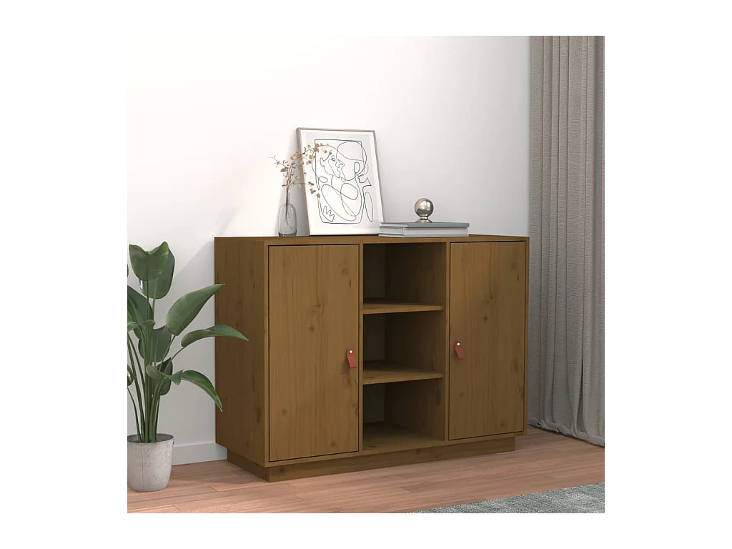 Dressoir 100x40x75 cm massief grenenhout honingbruin