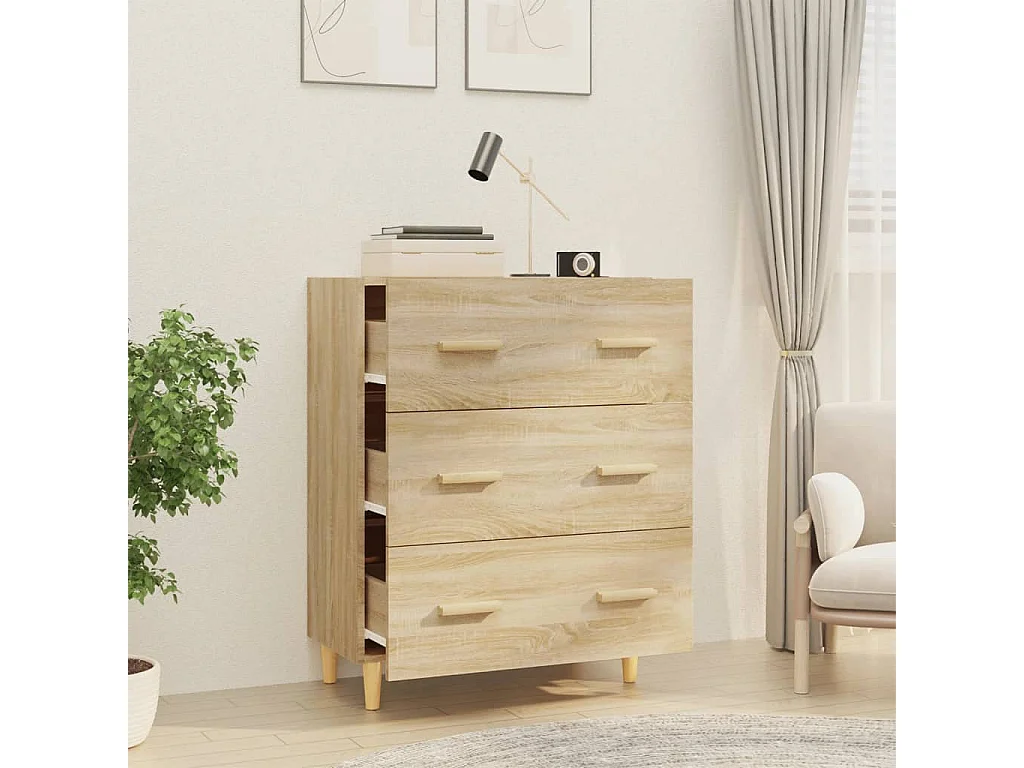 Dressoir 70x34x90 cm bewerkt hout sonoma eikenkleurig