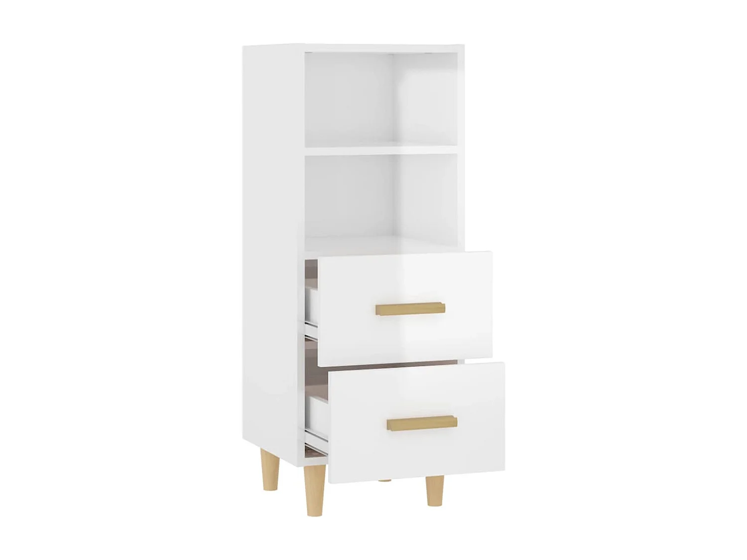 Sideboard Hochglanz-Weiß 34,5x34x90 cm Holzwerkstoff