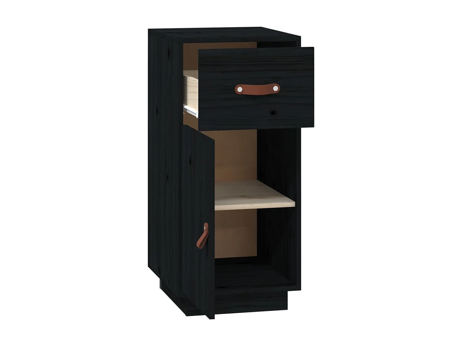 Dressoir 34x40x75 cm massief grenenhout zwart
