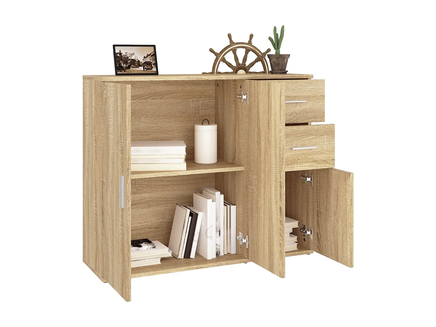 Buffet Chêne Sonoma 91x29,5x75 cm Bois d'ingénierie