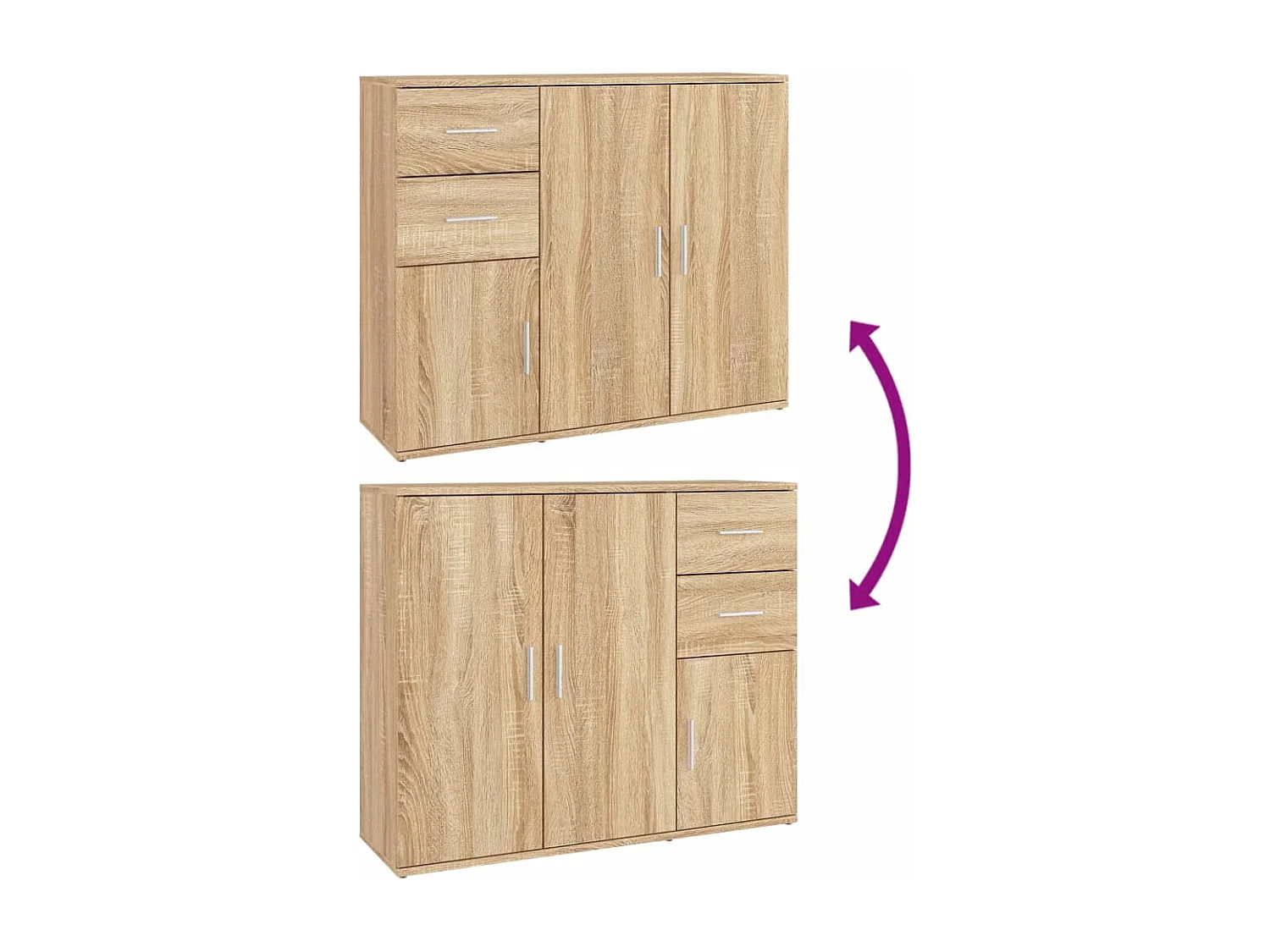 Buffet Chêne Sonoma 91x29,5x75 cm Bois d'ingénierie