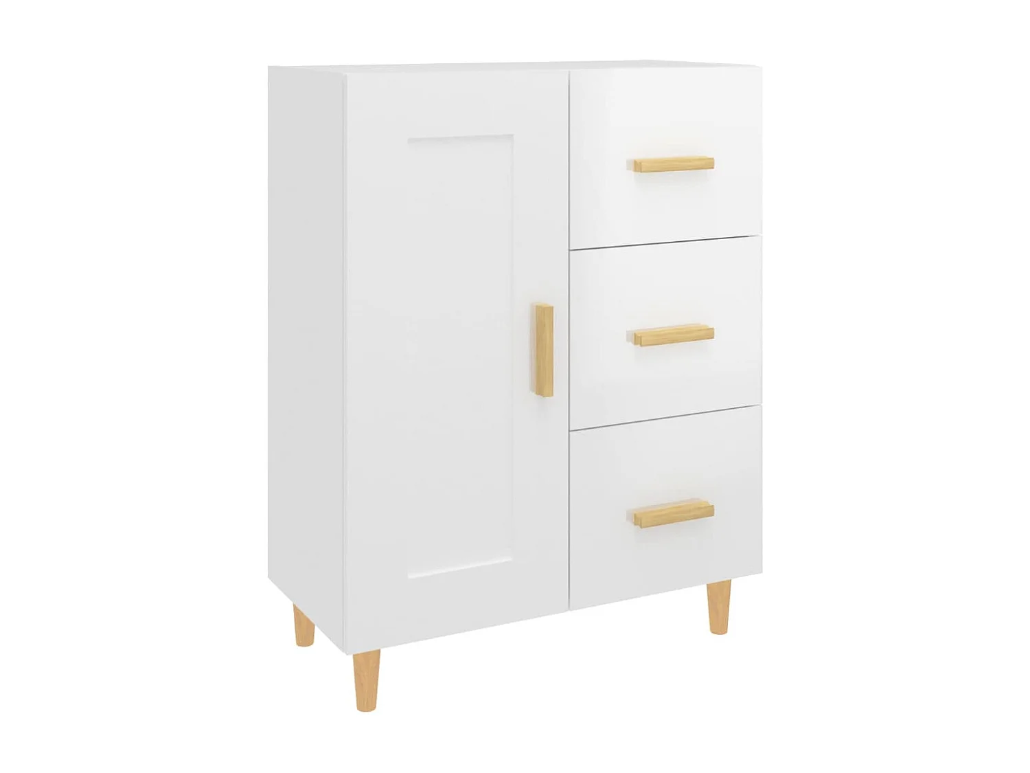 Sideboard Hochglanz-Weiß 69,5x34x90 cm Holzwerkstoff