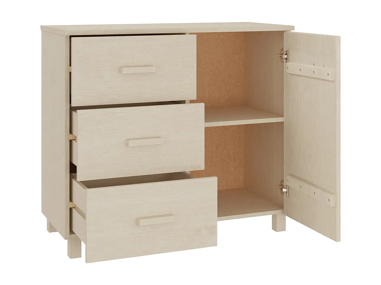 Aparador HAMAR madera de pino maciza marrón miel 90x40x80 cm