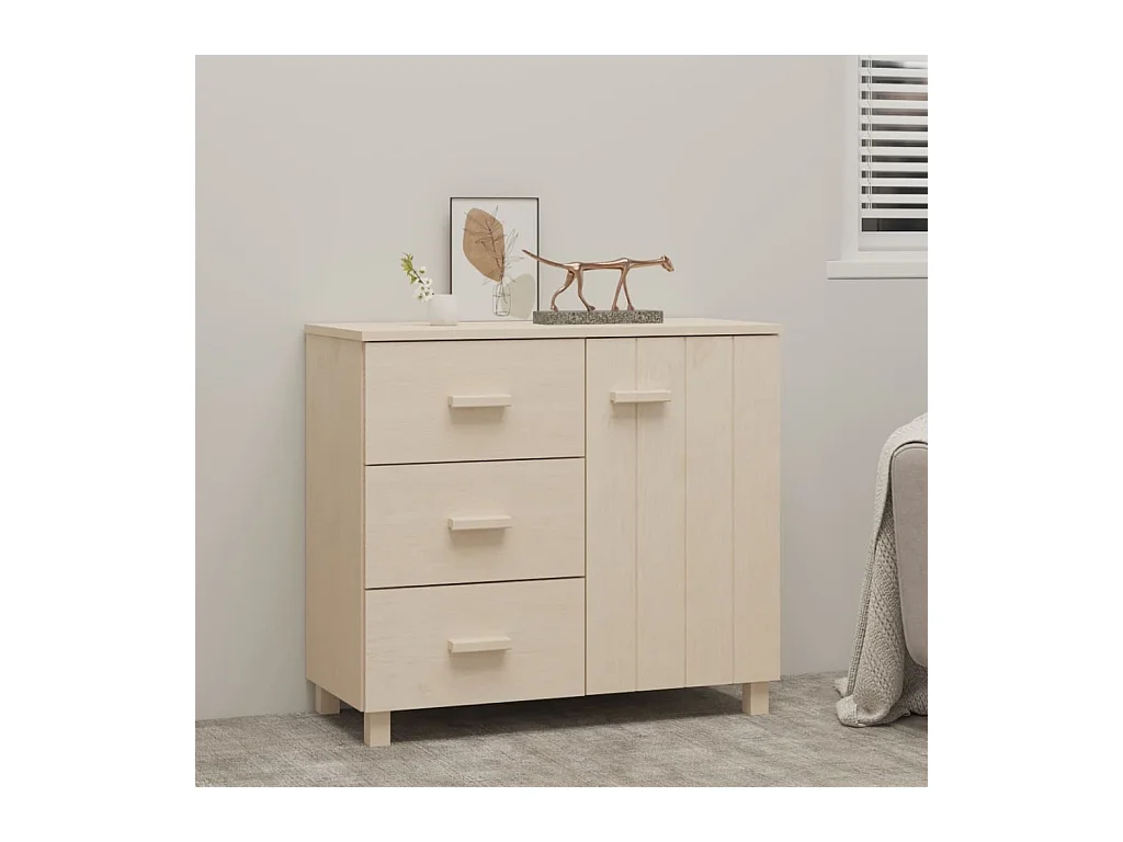 Dressoir HAMAR 90x40x80 cm massief grenenhout honingbruin
