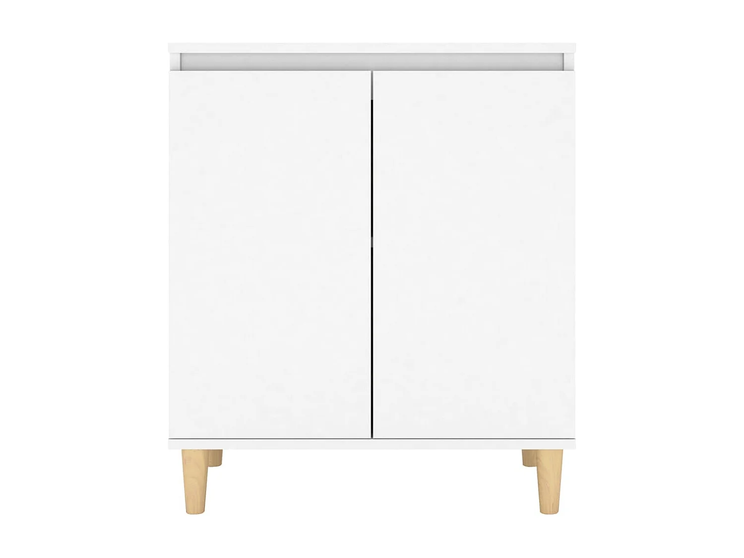 Buffet avec pieds en bois massif blanc bois d'ingénierie