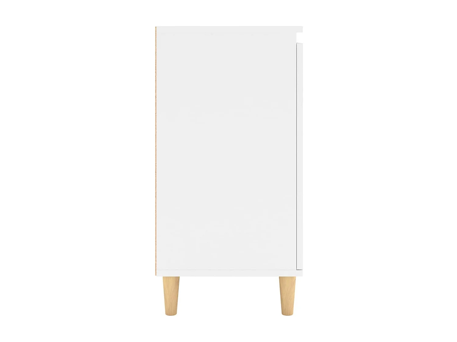 Buffet avec pieds en bois massif blanc bois d'ingénierie