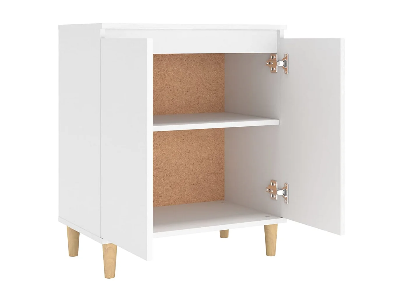 Buffet avec pieds en bois massif blanc bois d'ingénierie