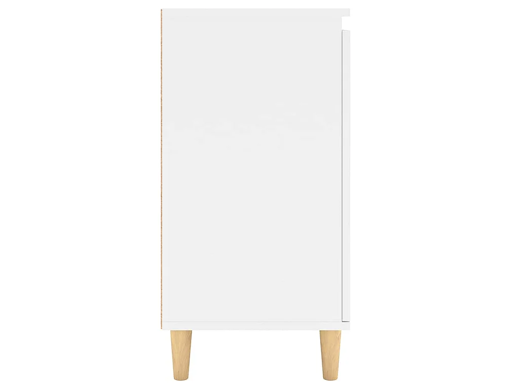 Buffet avec pieds en bois massif blanc bois d'ingénierie