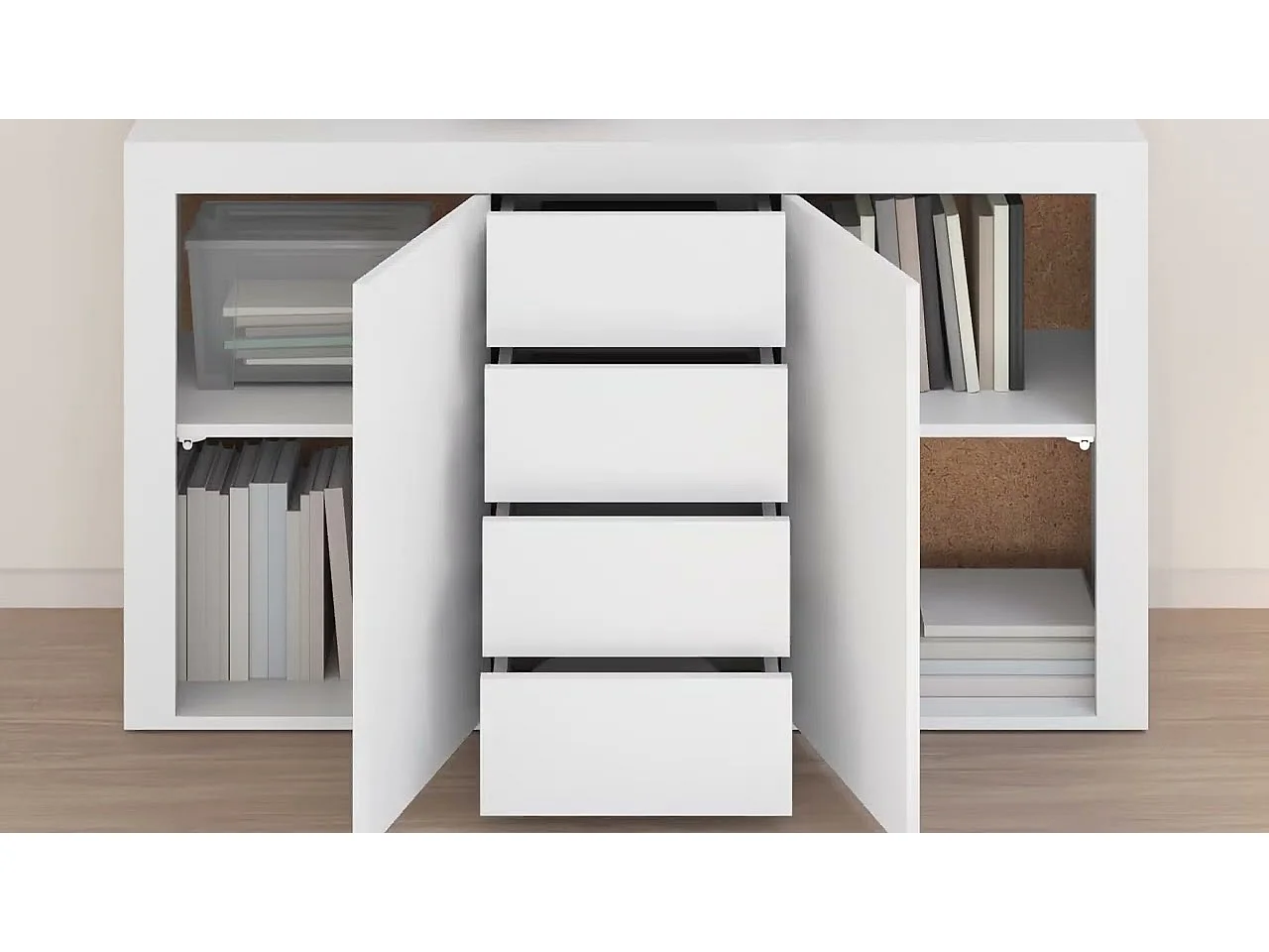 Buffet Blanc 120x36x69 cm Bois d'ingénierie