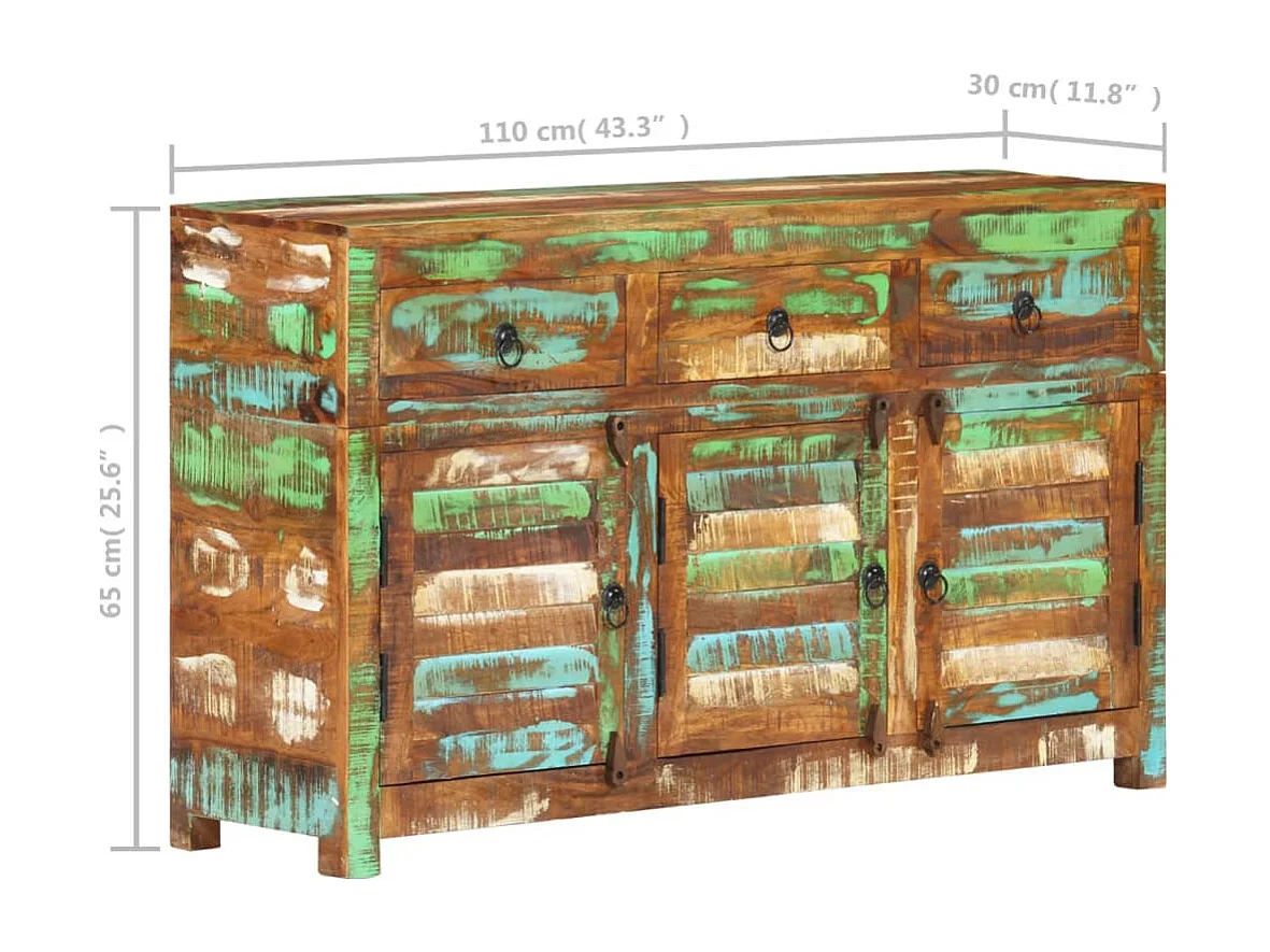 Credenza 110x30x65 in Legno Massello di Recupero