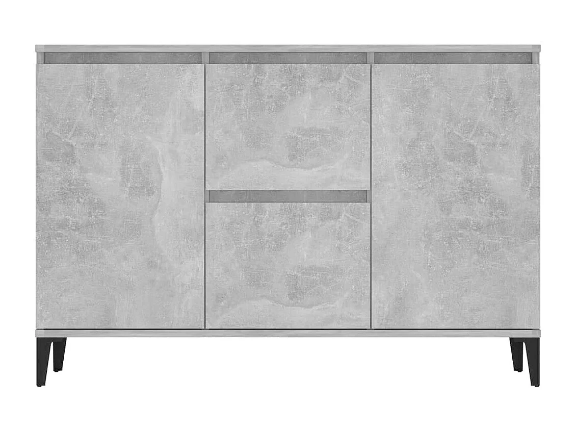 Aparador de madera contrachapada gris hormigón 102x35x70 cm