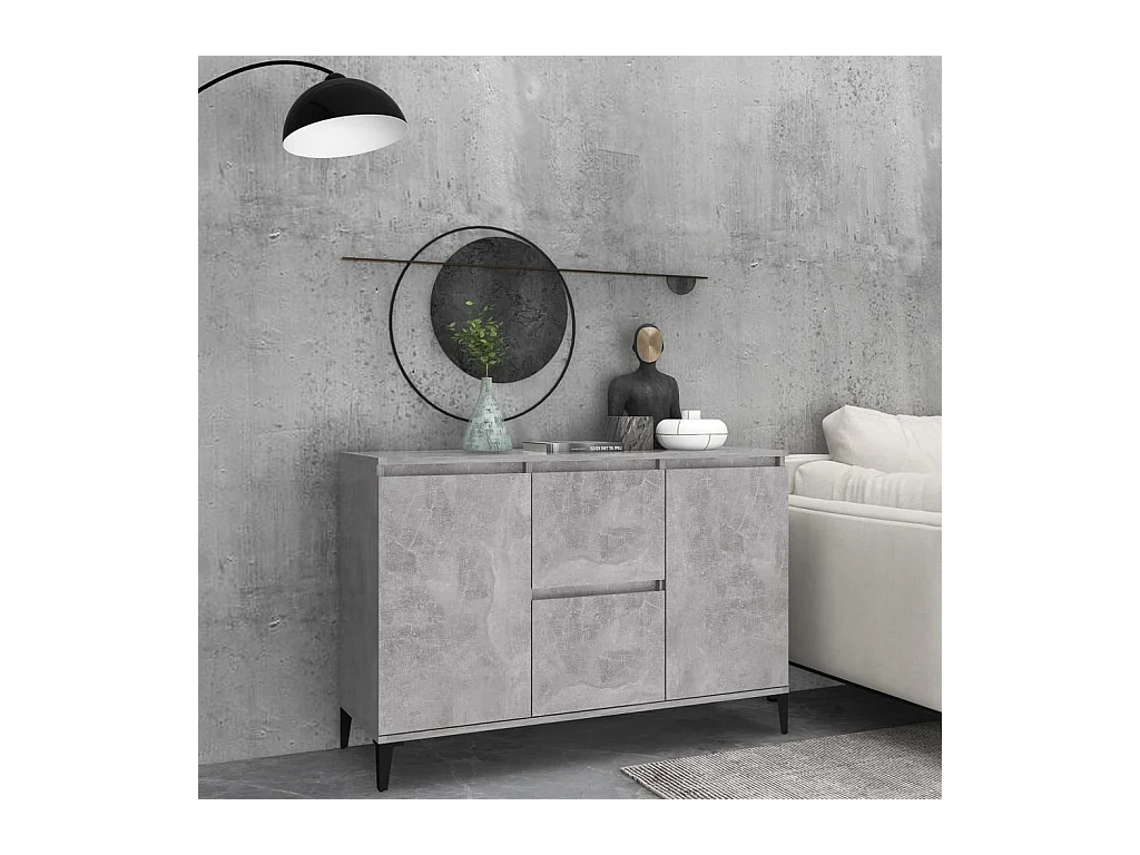 Buffet gris béton 102x35x70 cm bois d'ingénierie