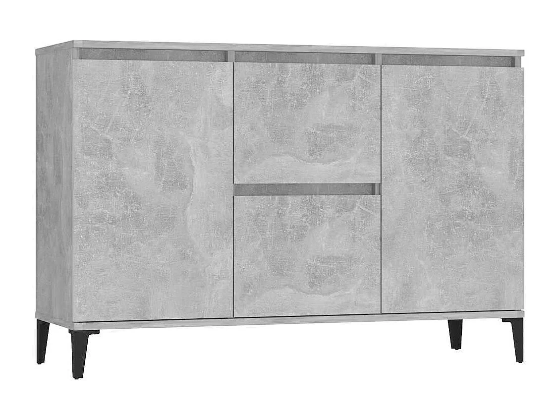 Credenza Grigio Cemento 102x35x70 cm in Legno Multistrato