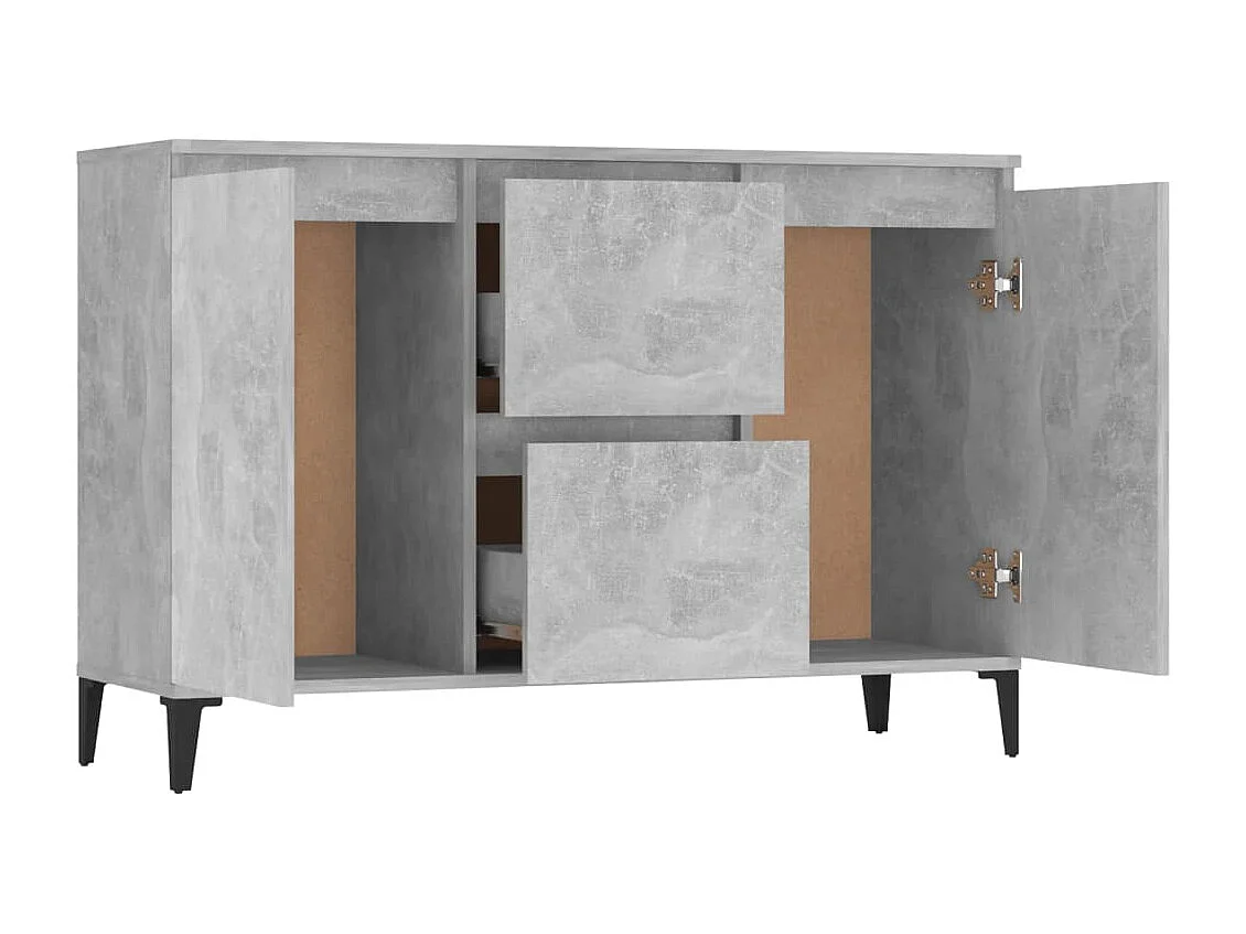 Credenza Grigio Cemento 102x35x70 cm in Legno Multistrato