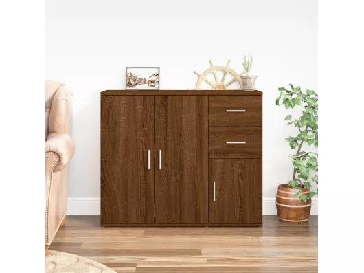 Kauf Unique Sideboard Braun Eichen-Optik 91x29,5x75 cm Holzwerkstoff