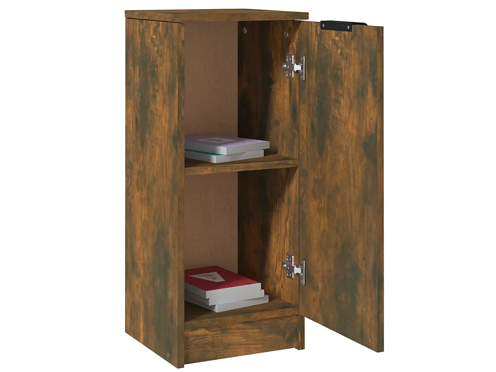 Dressoir 30x30x70 cm bewerkt hout gerookt eikenkleurig