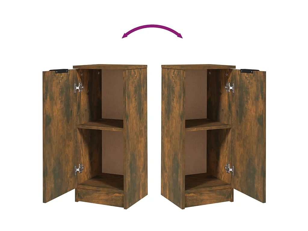 Dressoir 30x30x70 cm bewerkt hout gerookt eikenkleurig