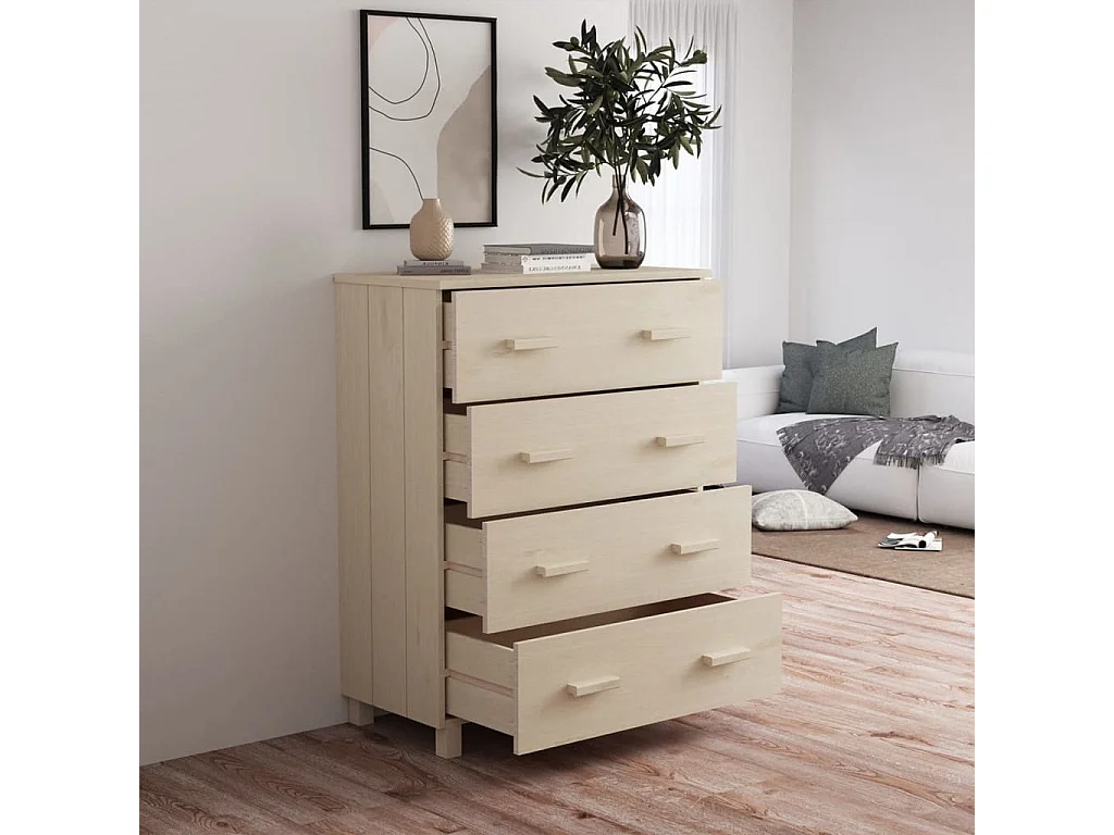 Sideboard HAMAR Honigbraun 79x40x103,5 cm Massivholz Kiefer