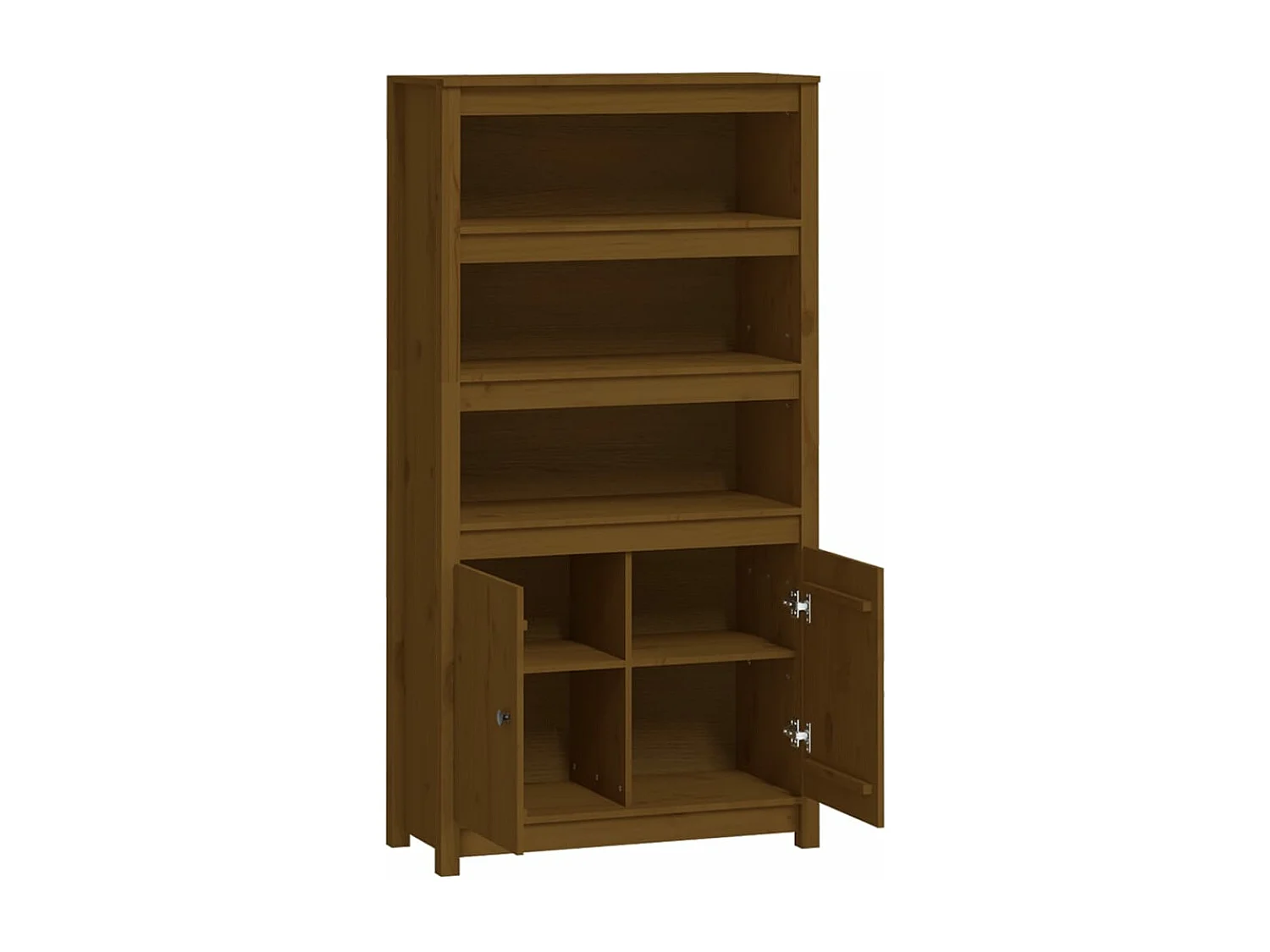 Highboard Honigbraun 80x35x154 cm Massivholz Kiefer