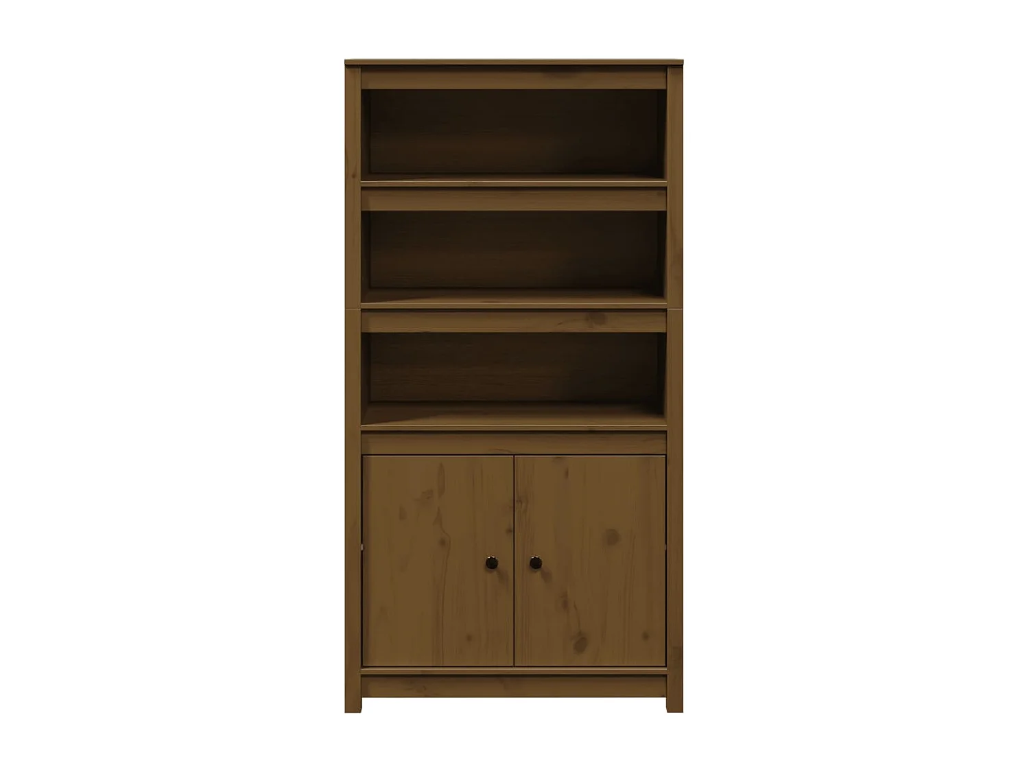 Buffet haut Marron miel 80x35x154 cm Bois massif de pin