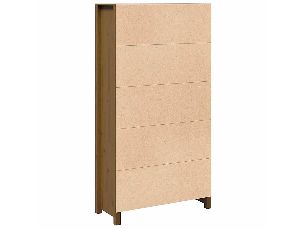 Aparador alto madera maciza de pino marrón miel 80x35x154 cm