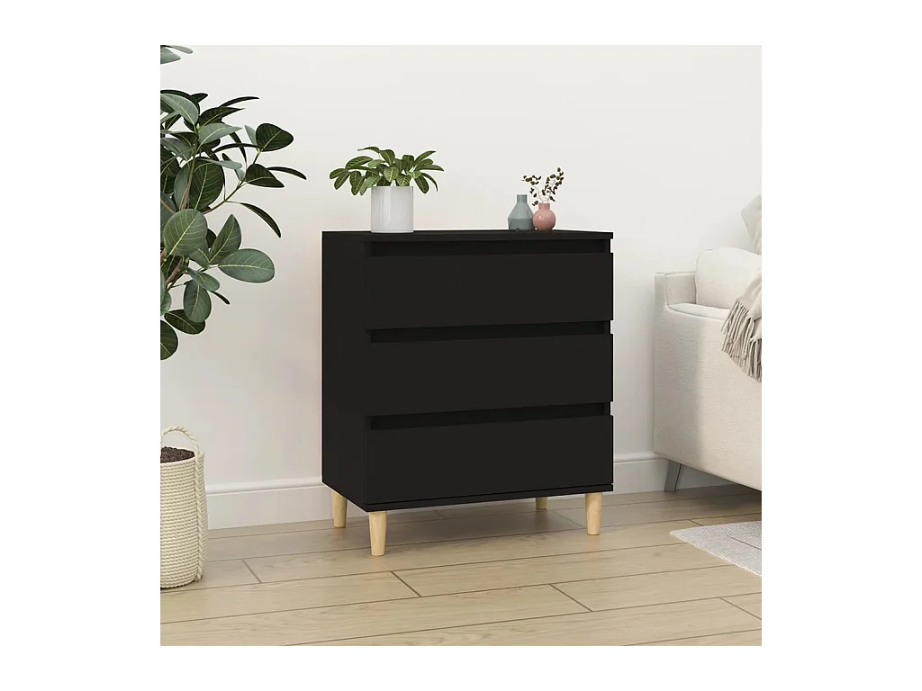 Credenza Nero 60x35x70 cm in Legno Multistrato