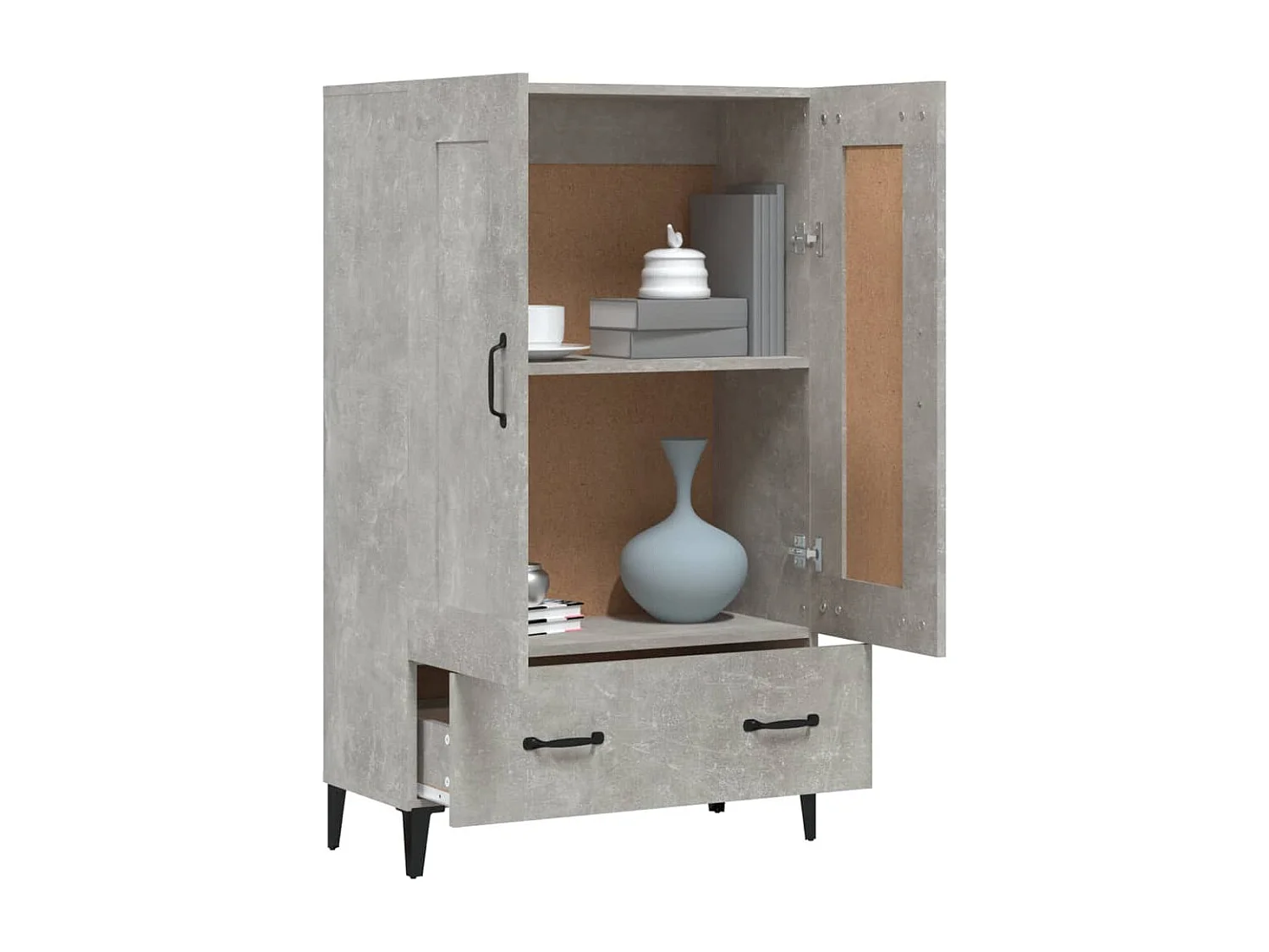Buffet haut Gris béton 70x31x115 cm Bois d'ingénierie